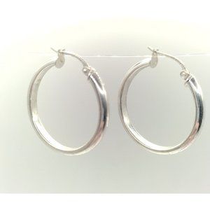 Sterling Silver 925 Stamped 3/4 Inch Tube Hoop Earrings